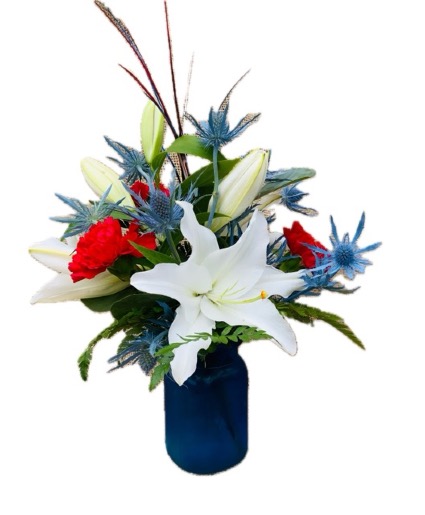 Patriot  Fresh Vase Arrangement