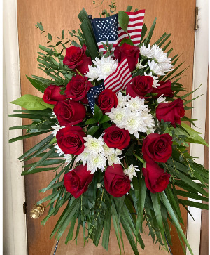 Patriot Sympathy Funeral Spray funeral standing sympathy spray