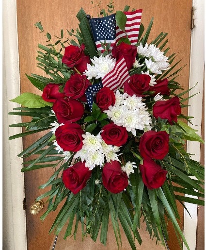 Patriot Sympathy Funeral Spray funeral standing sympathy spray