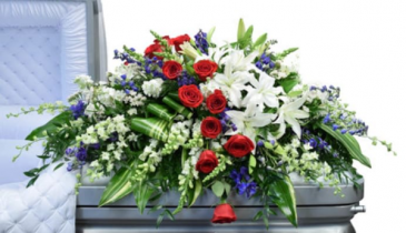 Patriotic casket cove.    in Ozone Park, NY | Heavenly Florist
