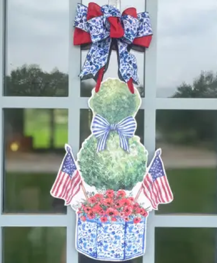 Patriotic Chinoiserie Door Hanger