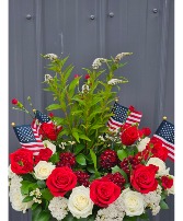 Patriotic Full Cremation Floral Surround Funeral Flowers