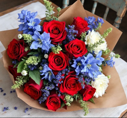 Patriotic Loose Wrapped Bouquet Loose Wrapped Flowers