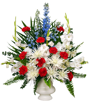 PATRIOTIC MEMORIAL  Funeral Flowers in Solana Beach, CA | DEL MAR FLOWER CO