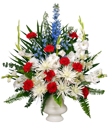 PATRIOTIC MEMORIAL  Funeral Flowers in Santa Clarita, CA | Rainbow Garden And Gifts