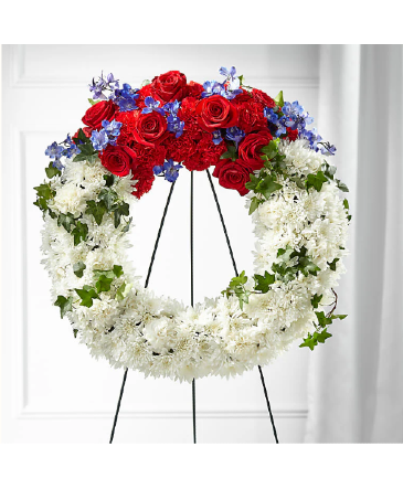 Patriotic Passion Wreath  in Highlands, TX | Alma's Flowers