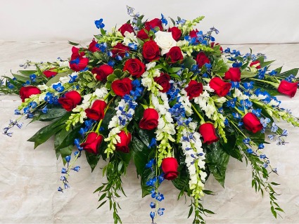 PATRIOTIC PEACE  CASKET SPRAY 