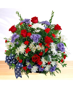Patriotic: Red, White and Blue  Tray Arrangement– 