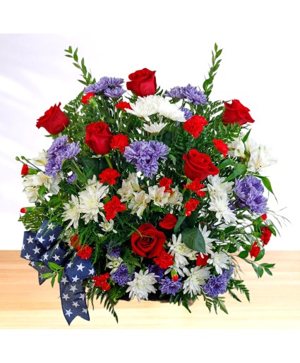Patriotic: Red, White and Blue Tray Arrangement–