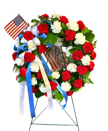 Patriotic Remberance  Standing Wreath in Arlington, WA | What's Bloomin' Now Floral