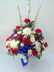 Patriotic Sentiment Mache Arrangement Funeral Flowers