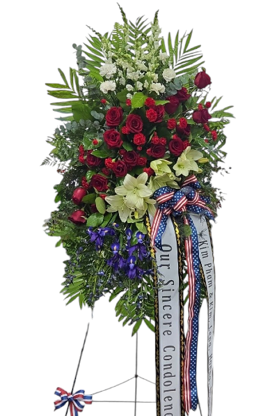 Patriotic  7' Tall Standing Spray in Laurel, MD | Lea's Flower Shop