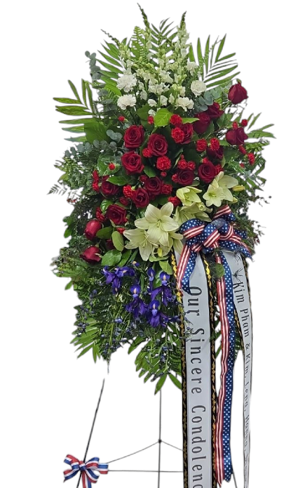 Patriotic  7' Tall Standing Spray