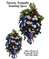 Patriotic Sympathy Standing Spray  Fresh cut flowers 