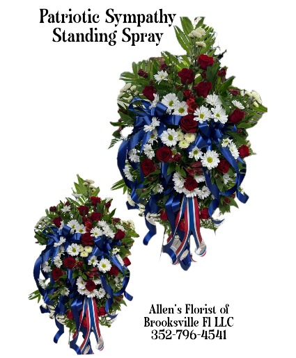 Patriotic Sympathy Standing Spray  Fresh cut flowers 