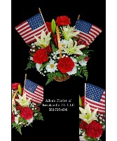 Patriotic Tribute Basket  Fresh cut flowers