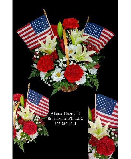 Patriotic Tribute Basket  Fresh cut flowers
