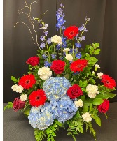 Patriotic Tribute Bouquet Sympathy Arrangement