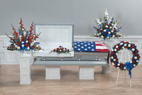 Patriotic Tribute Funeral arrangement set in Colonia, NJ | LAKE FLOWERS Patriotic Tribute Funeral arrangement set in Colonia, NJ | LAKE FLOWERS
