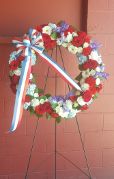 Patriotic Tribute Wreath Standing Spray