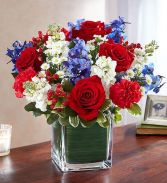 Patriotic Vase Funeral Flowers
