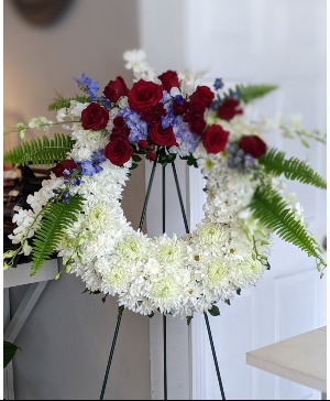 Patriotic funeral wreath 