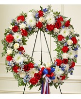 Patriotic Wreath standing spray and wreaths