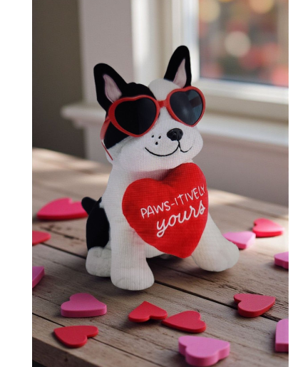 Paws-itively Yours Plush Boston Terrier  Valentine's Day Exclusive 