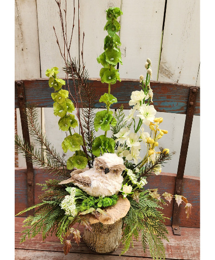 Peace in the Woods Permanent Owl Arrangement