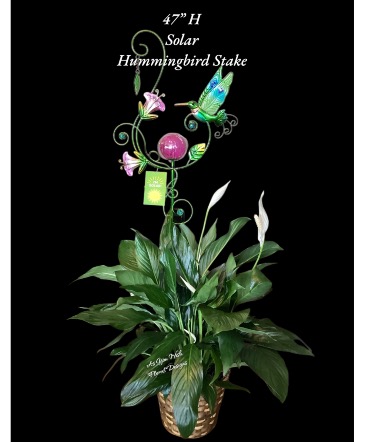 Peace Lily Hummingbird Solar Light Stake  in Ashland City, TN | As You Wish Floral Designs by Kimberly McCord