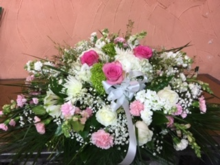 Peace of Pink and White Casket Spray
