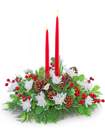 Peace on Earth Candlelight Centerpiece Centerpiece in Nevada, IA | Flower Bed