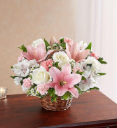 Peace, Prayer & Blessing - Pink & White Sympathy Arrangements