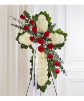Peace & Prayers™ Red & White Standing Cross 
