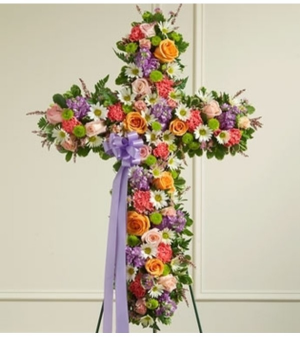 Peace & Prayers Standing Cross - Pastel Sympathy Arrangement in Croton On Hudson, NY | Cooke's Little Shoppe Of Flowers Peace & Prayers Standing Cross - Pastel Sympathy Arrangement in Croton On Hudson, NY | Cooke's Little Shoppe Of Flowers
