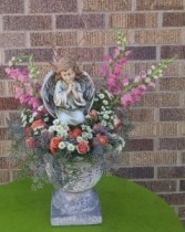 Peaceful Angel Urn Arrangement - AWF16C Angel may vary from photo