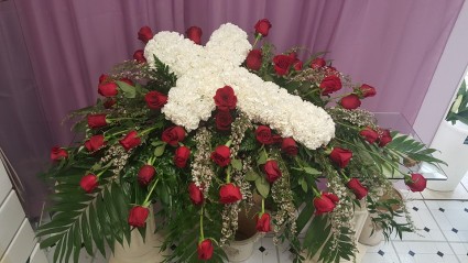 Peaceful Cross casket cover