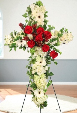 Peaceful Crossover in Red Standing Spray