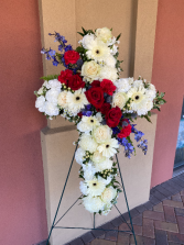 Peaceful Crossover Standing Funeral Cross