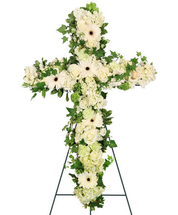 Cross of Peace Standing Spray in Newark, OH | JOHN EDWARD PRICE FLOWERS & GIFTS