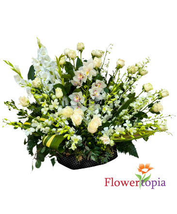 Peaceful Elegance Luxury Arrangement in Miami, FL | FLOWERTOPIA Peaceful Elegance Luxury Arrangement in Miami, FL | FLOWERTOPIA
