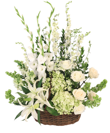 Peaceful Basket Flower Bouquet