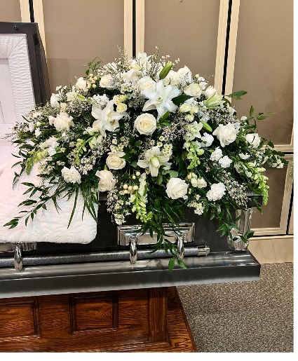 Peaceful memories casket spray