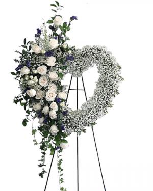 Peaceful Memories Heart Standing Wreath