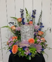 Peaceful Peach Cremation Flowers (Urn not included)