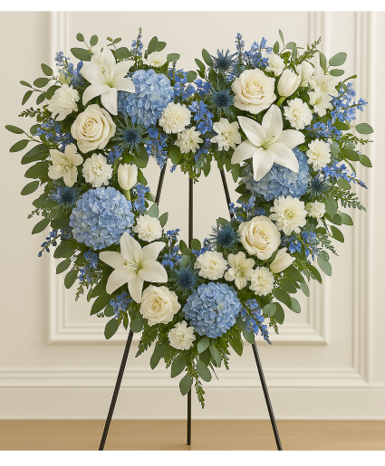 Peaceful Reflections Heart Wreath Funeral