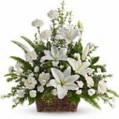 Peaceful White Lilies Basket 