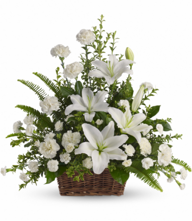 Peaceful White Lilies Basket by Teleflora