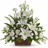 Peaceful White Lilies Basket - T228-1A 