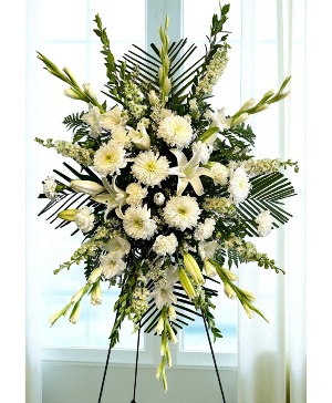 Peaceful: White  Standing Spray